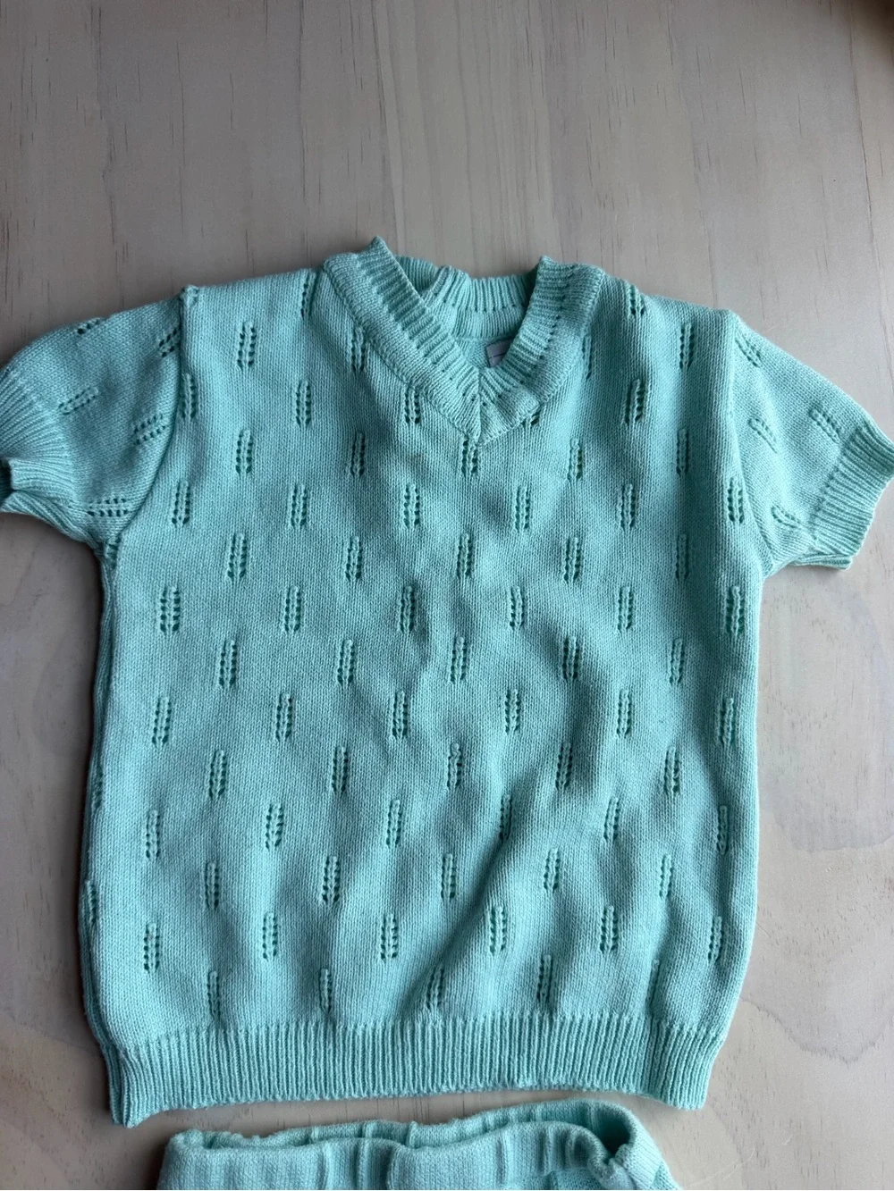 Bon Knit Short Sleeve Sweater Set - Two-Piece